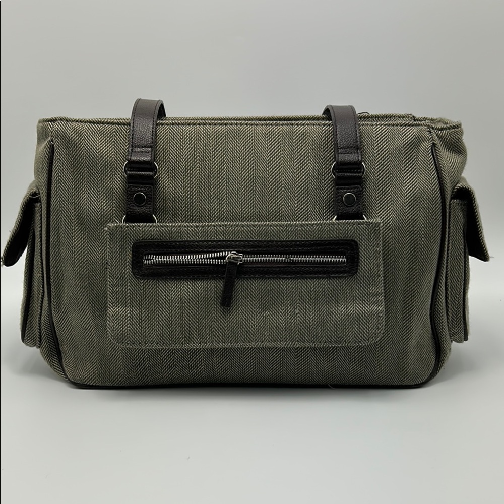 Bath & Body Works Tweed Herringbone Tote Travel Bag Gray Weekender Carry-on
